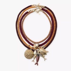 Zara Gold and Burgundy Multi-Strand Necklace
